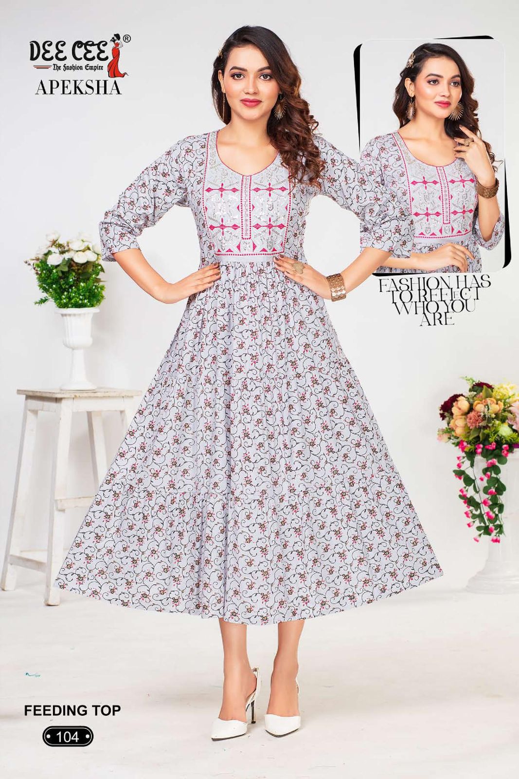 Apeksha By Dee Cee Rayon Floral Printed Anarkali Kurtis Wholesale Shop In Surat
